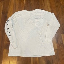Camiseta gráfica masculina manga longa Salt Life branca tamanho L praia oceânica comprar usado  Enviando para Brazil