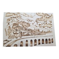Quadro treno pirografia usato  Gorizia