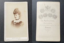 Reutlinger, Paris, actrice portant une voilette, circa 1870 vintage cdv albumen  comprar usado  Enviando para Brazil