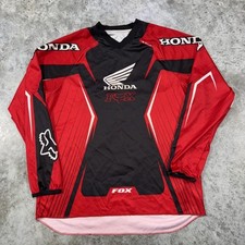 Camisa masculina Honda Fox Racing grande vermelha preta motocross bicicleta suja equipamento MX comprar usado  Enviando para Brazil