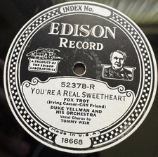 Edison Diamond Disc 52378: Duke Yellman Orch: Once In A Liftetime/You're A Real comprar usado  Enviando para Brazil
