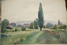 Jules REYNAUD (Genève 1862-1943) DESSIN AQUARELLE PAYSAGE MERIDIONAL CYPRÉS 1900 comprar usado  Enviando para Brazil