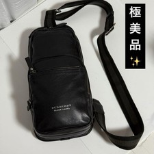 Bolsa corporal Burberry etiqueta preta estilingue couro masculina acessório JPN original LTD C comprar usado  Enviando para Brazil