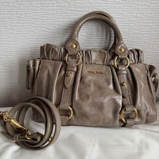 Miu Miu VITELLO LUX 2-drożna torebka Torba na ramię Beżowa Greige F/S Używana 52810 na sprzedaż  Wysyłka do Poland