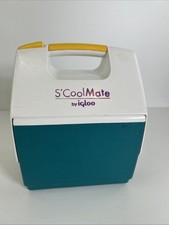 Vintage 1996 S'CoolMate por Igloo. Lancheira escolar base azul-petróleo alça branca/amarela comprar usado  Enviando para Brazil
