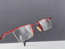 Monturas de gafas Theo para mujer rojas lentes pequeñas cabeza cuadrada media borde segunda mano  Embacar hacia Argentina