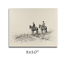 Cowboys horses sketch for sale  Addison