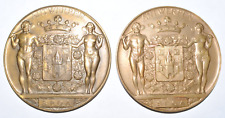 ESCASAS MEDALLAS DE CIUDAD BELGA ANTWERPEN SPQA 1953 y 1957 70 mm bronce segunda mano  Embacar hacia Mexico