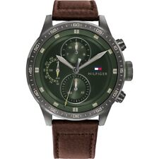 Montre pour homme Tommy Hilfiger 1791809 bracelet en cuir à quartz cadran ver..., usado comprar usado  Enviando para Brazil