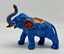 Figura de Elefante Indiano em Porcelana Azul Japão Vintage dos anos 1950-1970 Pintada à Mão comprar usado  Enviando para Brazil