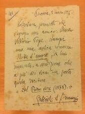 Lettera autografa gabriele usato  Milano