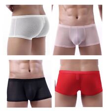 Usado, Roupa íntima masculina lingerie boxer shorts malha transparente parte inferior bojo bolsa troncos comprar usado  Enviando para Brazil