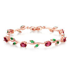Pulseira corrente feminina presente festa Wostu moda folha rosa vermelha AAA CZ berloque miçangas  comprar usado  Enviando para Brazil