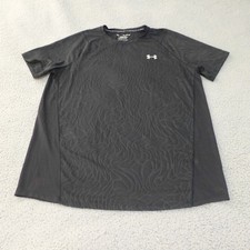 Camiseta masculina Under Armour XL MK1 geométrica preta ajustada Heatgear treino academia comprar usado  Enviando para Brazil
