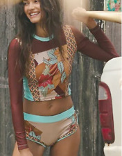 FREE PEOPLE FP BEACH JESSE SURF RASHIE BIQUÍNI DE NATAÇÃO MANGA LONGA TOP RASH GUARD XS, usado comprar usado  Enviando para Brazil