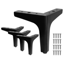 4 banquetas de metal preto 6 polegadas móveis triangulares pernas mesa sofá cadeira MCM comprar usado  Enviando para Brazil