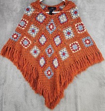 XXI Poncho Feminino Pequeno Laranja Crochê Vovó Franja Quadrada Com Capuz Boho Festival comprar usado XXI Poncho Feminino Pequeno Laranja Crochê Vovó Franja Quadrada Com Capuz Boho Festival comprar usado  Enviando para Brazil
