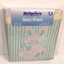 Antigo RIEGEL Tecido Tapeçaria Cobertor de Bebê Xale Urso Coelho Gato Franja 37”X43” NOVO comprar usado  Enviando para Brazil