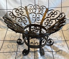 Pedestal de cesta de frutas vintage ferro forjado rolo metal comprar usado  Enviando para Brazil