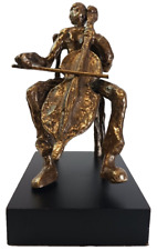 ESCULTURA DE BRONZE VINTAGE DE UM HOMEM SENTADO TOCANDO Baixo Duplo 7 Polegadas de Altura Usado, usado comprar usado  Enviando para Brazil