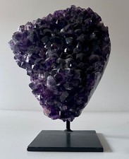 cluster de cristal roxo escuro ametista em suporte de metal 11"h 17 lb quartzo comprar usado  Enviando para Brazil