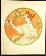 Aquarelle art nouveau d'occasion  Nemours