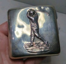 Usado, TACO DE GOLFE PRATA ESTERLINA ESTOJO DE CIGARRO HM 1900 BIRMINGHAM TROFÉU BOLA DE PRESENTE comprar usado  Enviando para Brazil