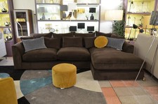 Shaped sofa brown for sale  CHORLEY