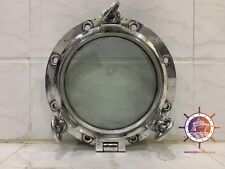 Autêntico Antigo Vintage Náutico Navio Marinho Varanda Janela de Alumínio Três Cães comprar usado  Enviando para Brazil