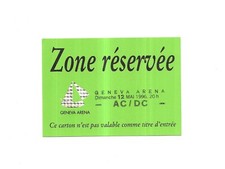 RARE / TICKET BILLET DE CONCERT - AC/DC : LIVE A GENEVE ( SUISSE ) 1996 AC DC comprar usado  Enviando para Brazil