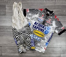 2002 Acqua & Sapone Zebra Team Conjunto de Jersey e Bermuda de Ciclismo Tamanho 3 Pro Nalini comprar usado  Enviando para Brazil