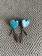 Turquoise heart earrings for sale  Saint Johns