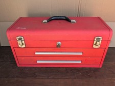 Vintage RED Kennedy Tool Box 220-637526 Steel 2-Drawer  w/ 1 Key for sale  Lake Elsinore