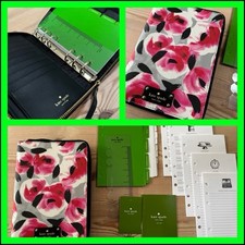 ORGANIZADOR DE ZÍPER KATE SPADE - DESIGN DE COURO FLORAL RARO - FILOFAX TAMANHO PESSOAL - BELEZA comprar usado  Enviando para Brazil