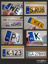 Używany, Tablice rejestracyjne różne rozmiary - folia odblaskowa naklejka na sprzedaż  PL