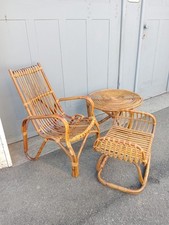 Set Da Giardino In Rattan Attribuito A Bonacina Inverigo Anni 60, usado comprar usado  Enviando para Brazil