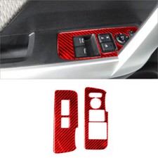 2 peças acabamento de tampa de interruptor de elevação de janela de fibra de carbono vermelha para Honda Civic Coupe 13-15 comprar usado  Enviando para Brazil