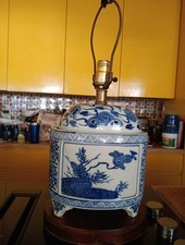 Abajur chinês de gengibre, frasco de cerâmica azul e branco. comprar usado  Enviando para Brazil