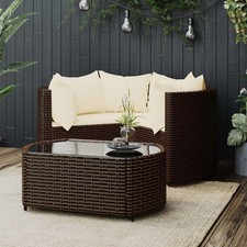 vidaXL Conjunto de 4 Lounge Pátio Marrom PE Rattan Conjunto de 4 Peças, usado comprar usado  Enviando para Brazil
