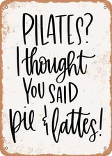 Usado, PLACA DE METAL - Pilates I Thought You Said Pie and Lattes - 2 - Look Vintage comprar usado  Enviando para Brazil