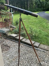 Telescopio y trípode de madera de latón y caoba c.1820 BLUNT New York pieza INCREÍBLE segunda mano  Embacar hacia Mexico