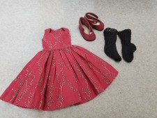 Vestido e sapatos de verão floral vermelho roupa boneca Sasha 16", usado comprar usado  Enviando para Brazil