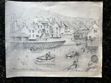 Pencil drawing polperro for sale  BURTON-ON-TRENT
