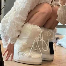 Botas de neve femininas de pele com alça de alta qualidade botas da moda novas botas de panturrilha quentes de sola grossa, usado comprar usado  Enviando para Brazil