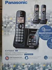 Usado, Telefone sem fio Panasonic KX-TG833SK Bluetooth Link2Cell máquina de resposta digital comprar usado  Enviando para Brazil
