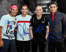 Foto assinada por Rafael Nadal Andre Agassi Pete Sampras Roger Federer impressão automática comprar usado  Enviando para Brazil