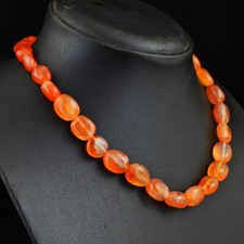 Colar feminino 239 cts terra extraída laranja ônix formato oval frisado JK 41E390 comprar usado  Enviando para Brazil