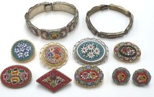 Lote de joias vintage de metal/material misto micro mosaico -168 gramas - 10 peças, usado comprar usado  Enviando para Brazil