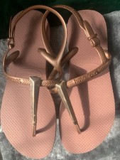 Bronze havaianas sandals for sale  GRAYS
