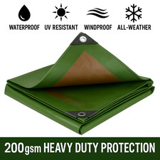 Green brown tarpaulin for sale  SLOUGH